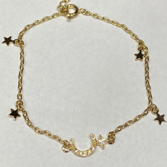 Detalhes do produto Pulseira Lua com Estrelas